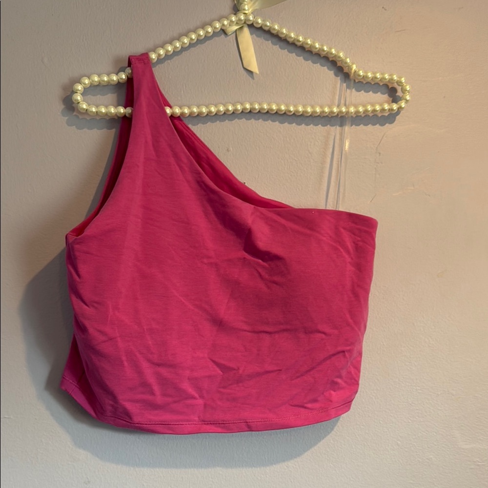 Old Navy Pink Asymmetrical Sleeveless Crop Top